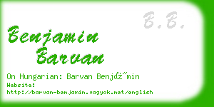 benjamin barvan business card